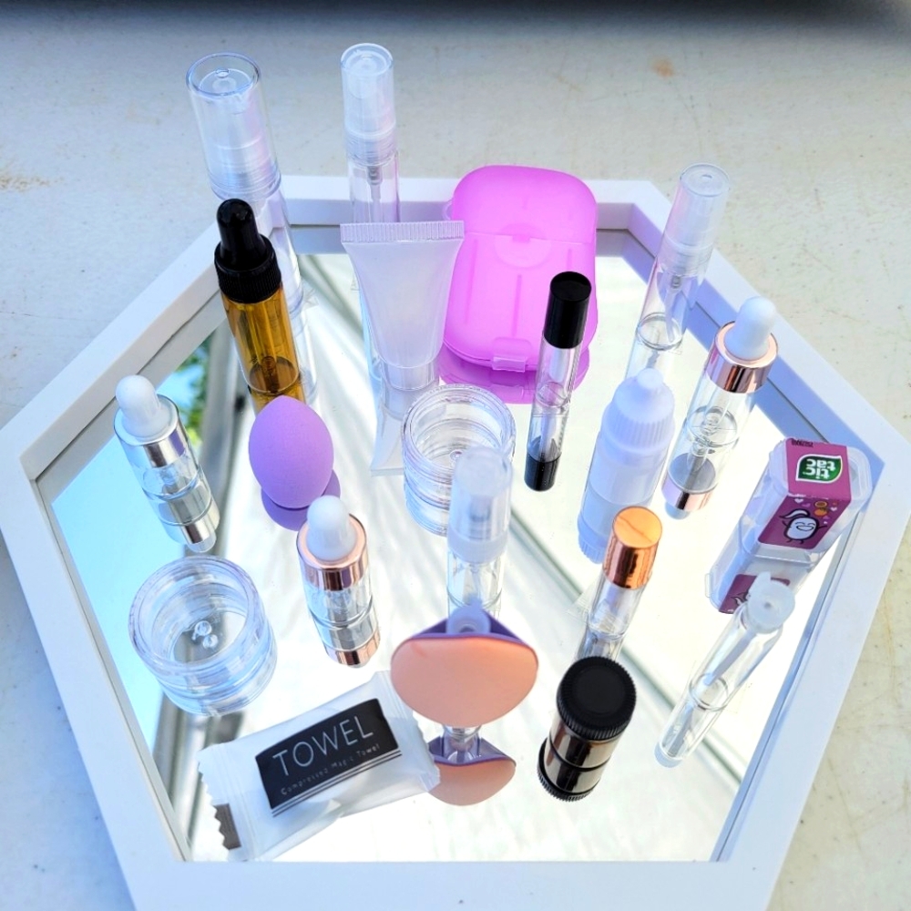 Weekly ESSENTIALS empty bottles travel size 25 items micro mini size